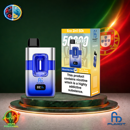 Vape descartável Fumot Eco 2 em 1 50K sabor Mixed Berries Blue Razz Lemonade 50000 puffs 50K tragadas mais barato