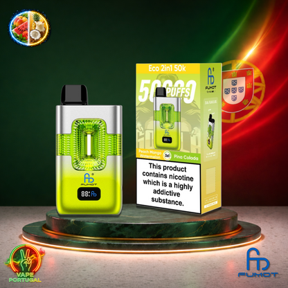 Vape descartável Fumot Eco 2 em 1 50K sabor Peach Mango Watermelon Pina Colada 50000 puffs 50K tragadas mais barato