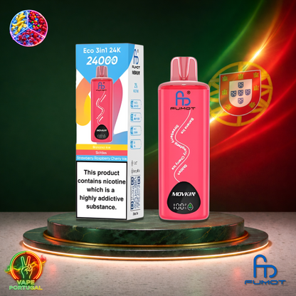Vape descartável Fumot Eco 3 em 1 24K sabor Banana Ice Skittles Strawberry Raspberry Cherry Ice 24000 puffs 24K tragadas mais barato