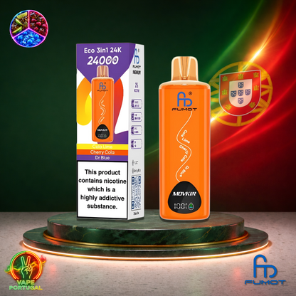 Vape descartável Fumot Eco 3 em 1 24K sabor Cola Lime Cherry Cola Dr Blue 24000 puffs 24K tragadas mais barato
