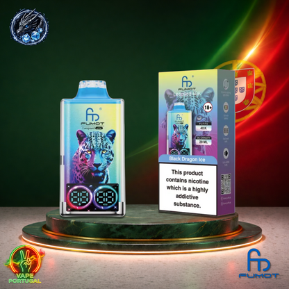 Vape descartável Fumot Leopard 40K sabor Black Dragon Ice 40000 puffs 40K tragadas mais barato em Portugal
