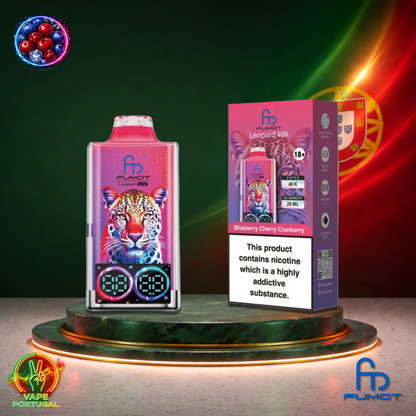 Vape descartável Fumot Leopard 40K sabor Blueberry Cherry Cranberry 40000 puffs 40K tragadas mais barato