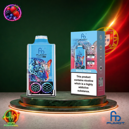 Vape descartável Fumot Leopard 40K sabor Mixed Berries 40000 puffs 40K tragadas mais barato