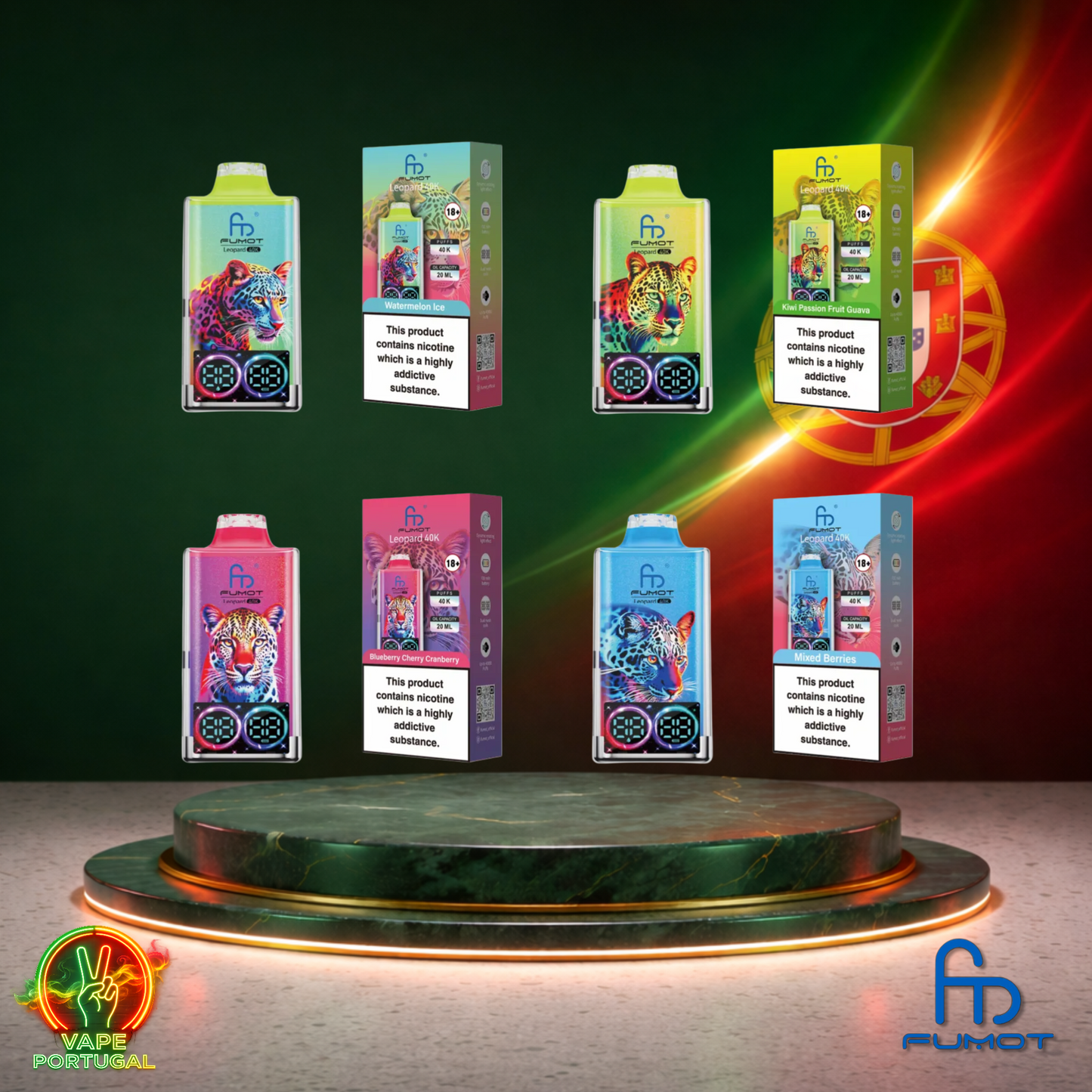 Vape descartável Fumot Leopard 40K sabor Vários Sabores 40000 puffs 40K tragadas mais barato