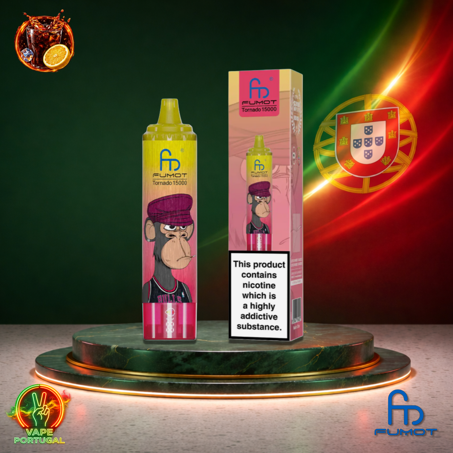 Vape descartável Fumot RandM Tornado 15K sabor Cola Lemon 15000 puffs 15K tragadas mais barato