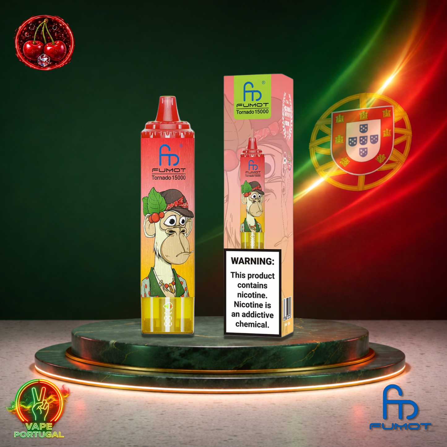Vape descartável Fumot RandM Tornado 15K sabor Fizzy Cherry 15000 puffs 15K tragadas mais barato