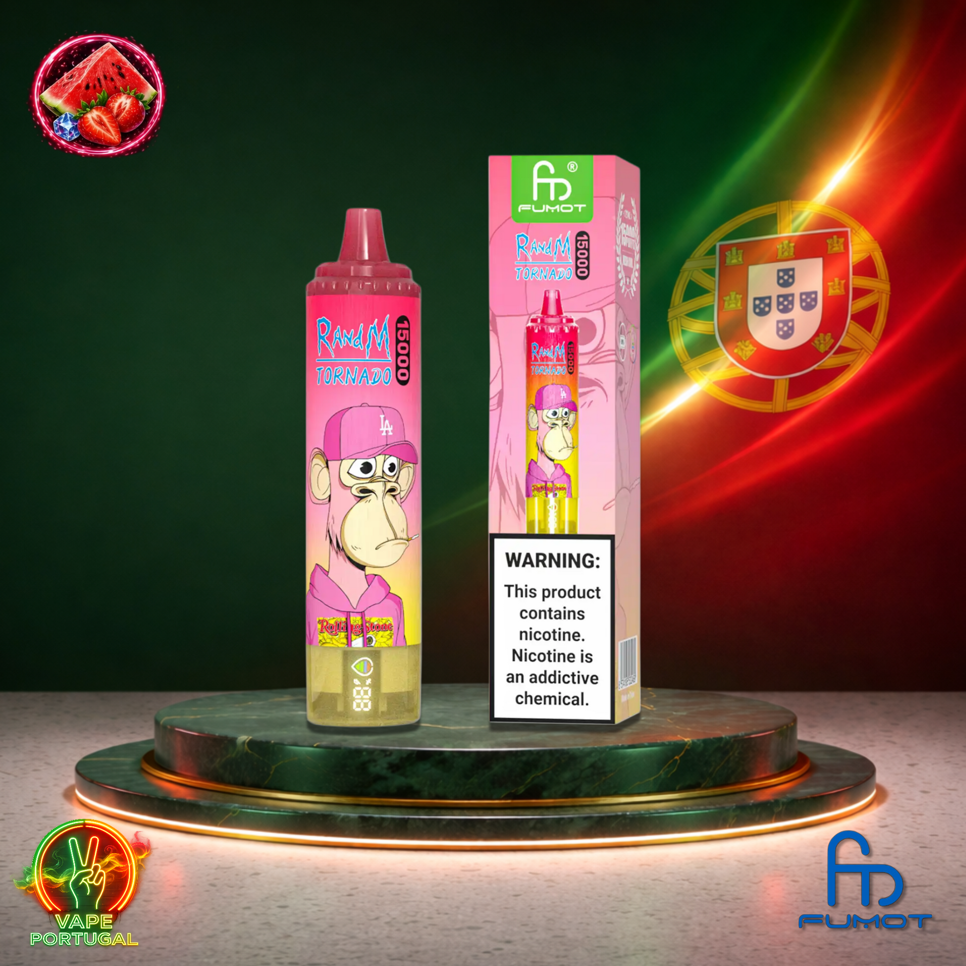 Vape descartável Fumot RandM Tornado 15K sabor Lush Ice 15000 puffs 15K tragadas mais barato