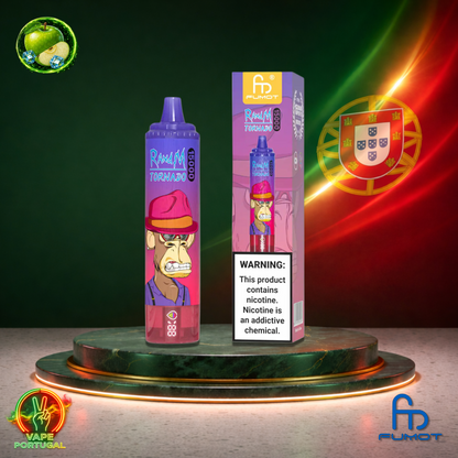 Vape descartável Fumot RandM Tornado 15K sabor Sour Apple 15000 puffs 15K tragadas mais barato