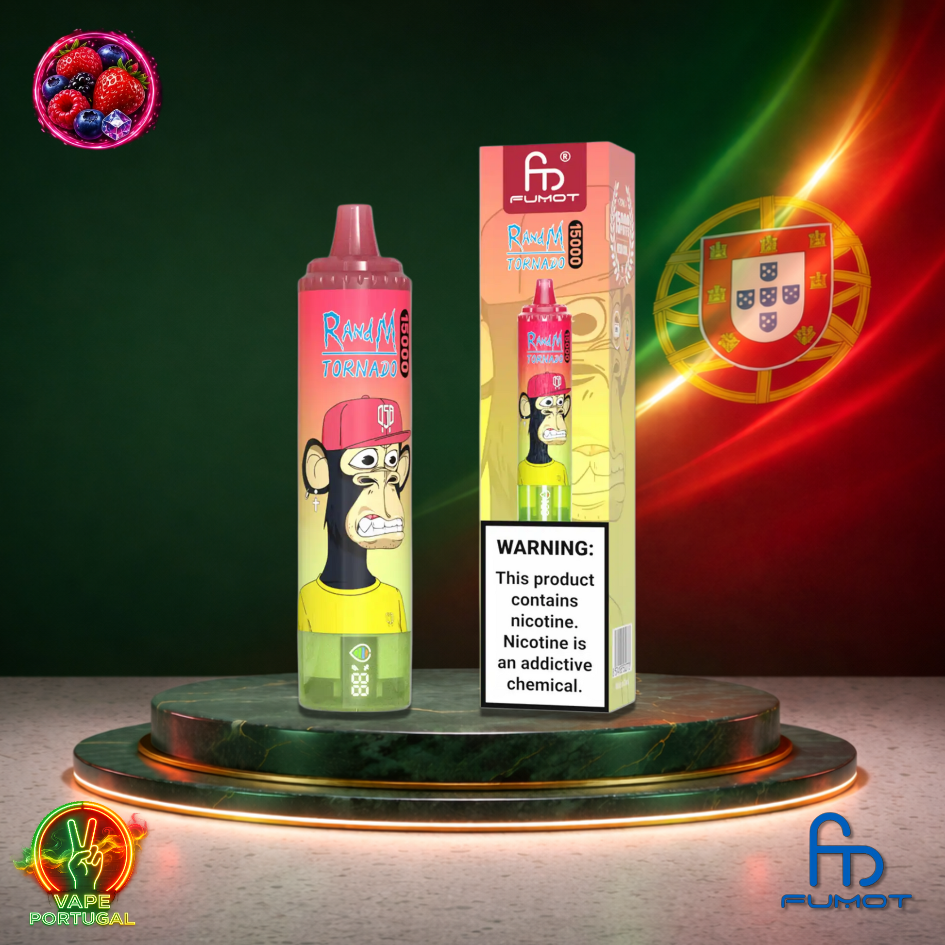 Vape descartável Fumot RandM Tornado 15K sabor Strawberry Watermelon Lemonade 15000 puffs 15K tragadas mais barato