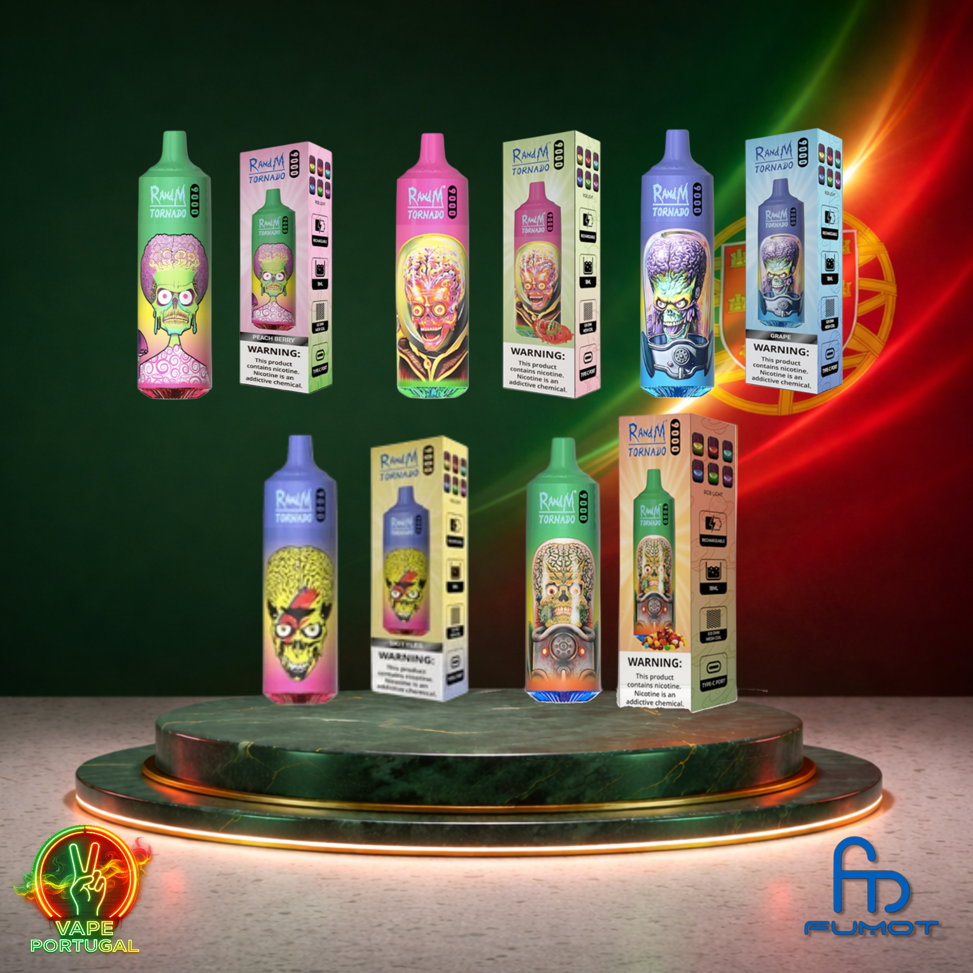 Vape descartável Fumot RandM Tornado 9K sabor Vários Sabores 9000 puffs 9K tragadas mais barato