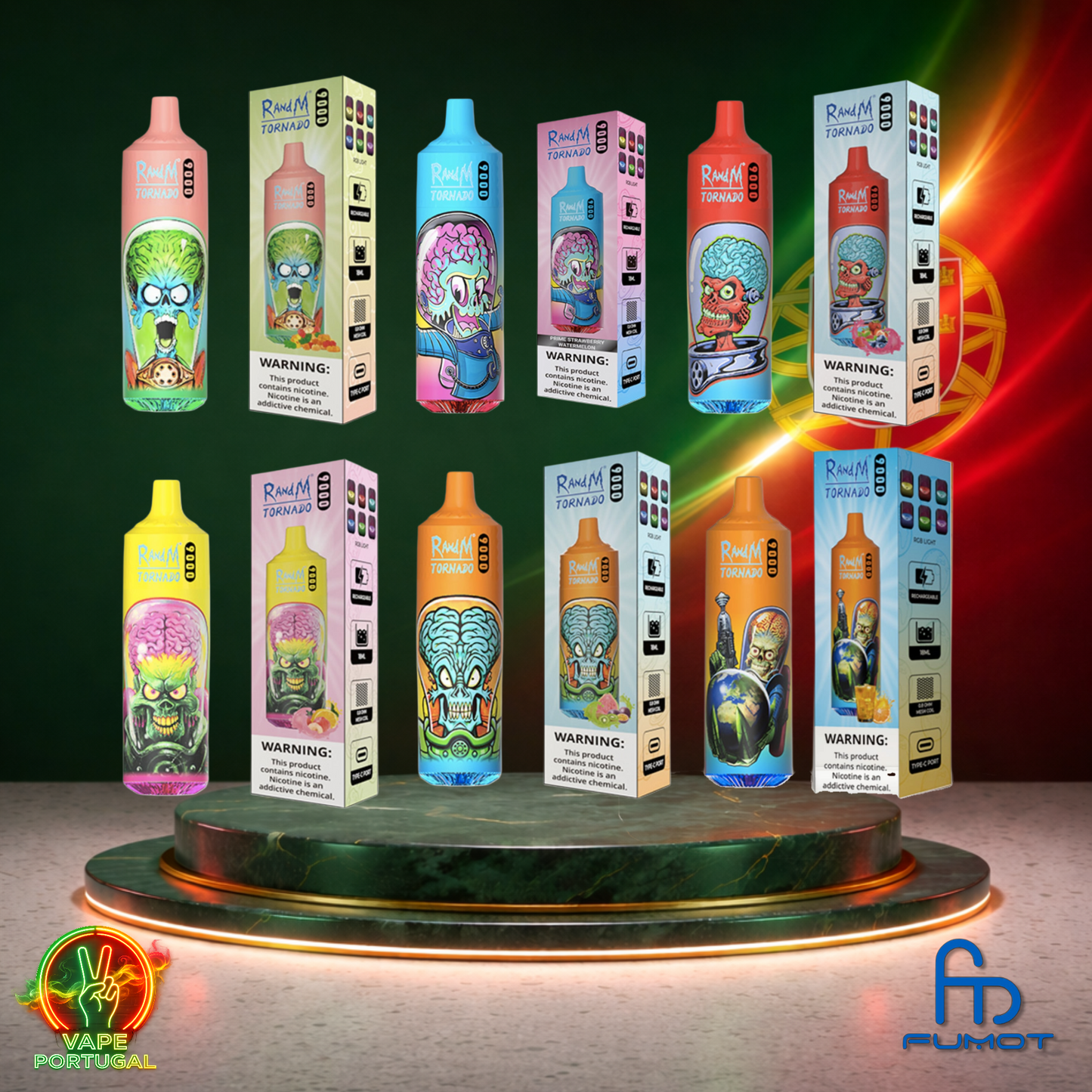 Vape descartável Fumot RandM Tornado 9K sabor Vários Sabores 9000 puffs 9K tragadas mais barato