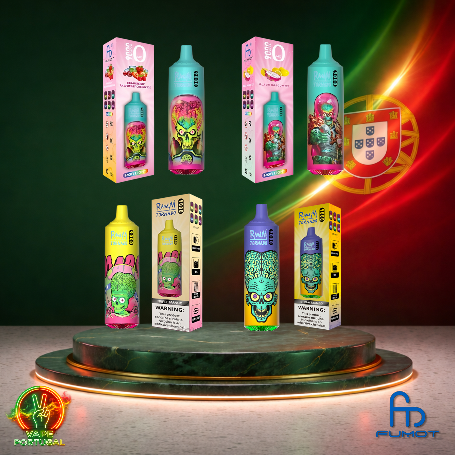 Vape descartável Fumot RandM Tornado 9K sabor Vários Sabores 9000 puffs 9K tragadas mais barato
