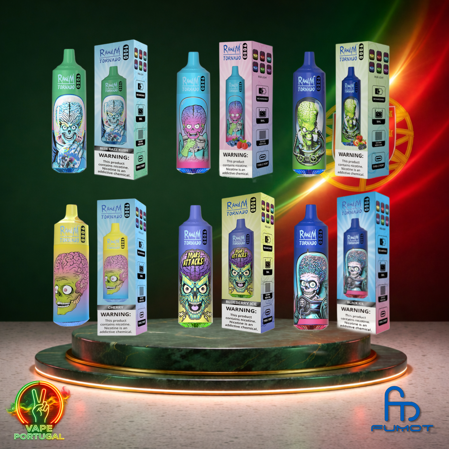 Vape descartável Fumot RandM Tornado 9K sabor Vários Sabores 9000 puffs 9K tragadas mais barato