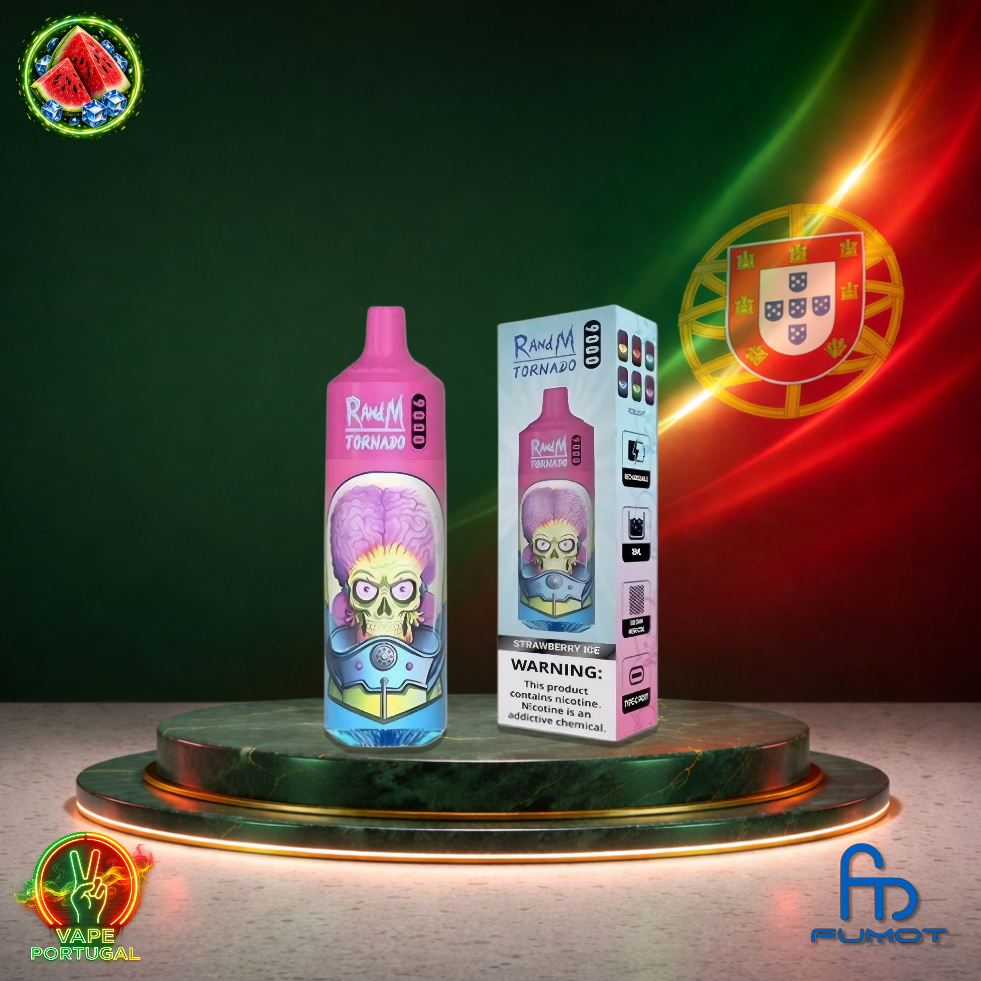 Vape descartável Fumot RandM Tornado 9K sabor Watermelon Ice 9000 puffs 9K tragadas mais barato