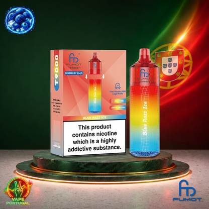 Vape descartável Fumot T9000 9K sabor Blue Razz Ice 9000 puffs 9K tragadas mais barato