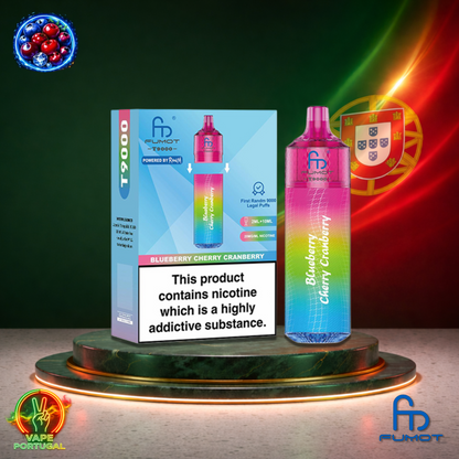 Vape descartável Fumot T9000 9K sabor Blueberry Cherry Cranberry 9000 puffs 9K tragadas mais barato