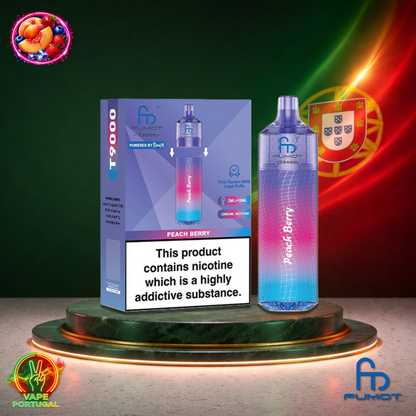 Vape descartável Fumot T9000 9K sabor Peach Berry 9000 puffs 9K tragadas mais barato