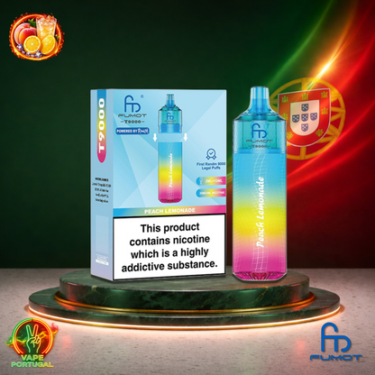 Vape descartável Fumot T9000 9K sabor Peach Lemonade 9000 puffs 9K tragadas mais barato