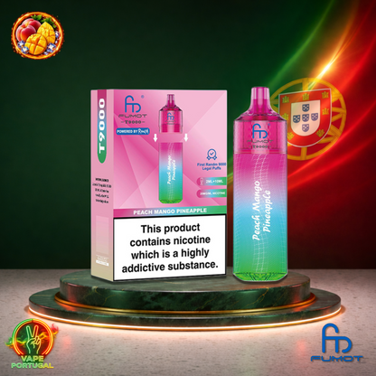 Vape descartável Fumot T9000 9K sabor Peach Mango Pineapple 9000 puffs 9K tragadas mais barato