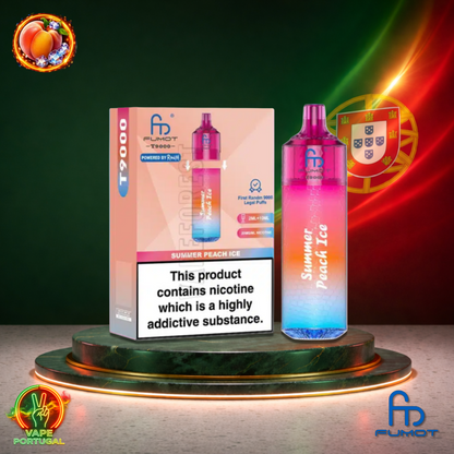 Vape descartável Fumot T9000 9K sabor Summer Peach Ice 9000 puffs 9K tragadas mais barato