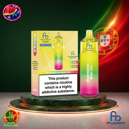 Vape descartável Fumot T9000 9K sabor Watermelon Brazz Ice 9000 puffs 9K tragadas mais barato