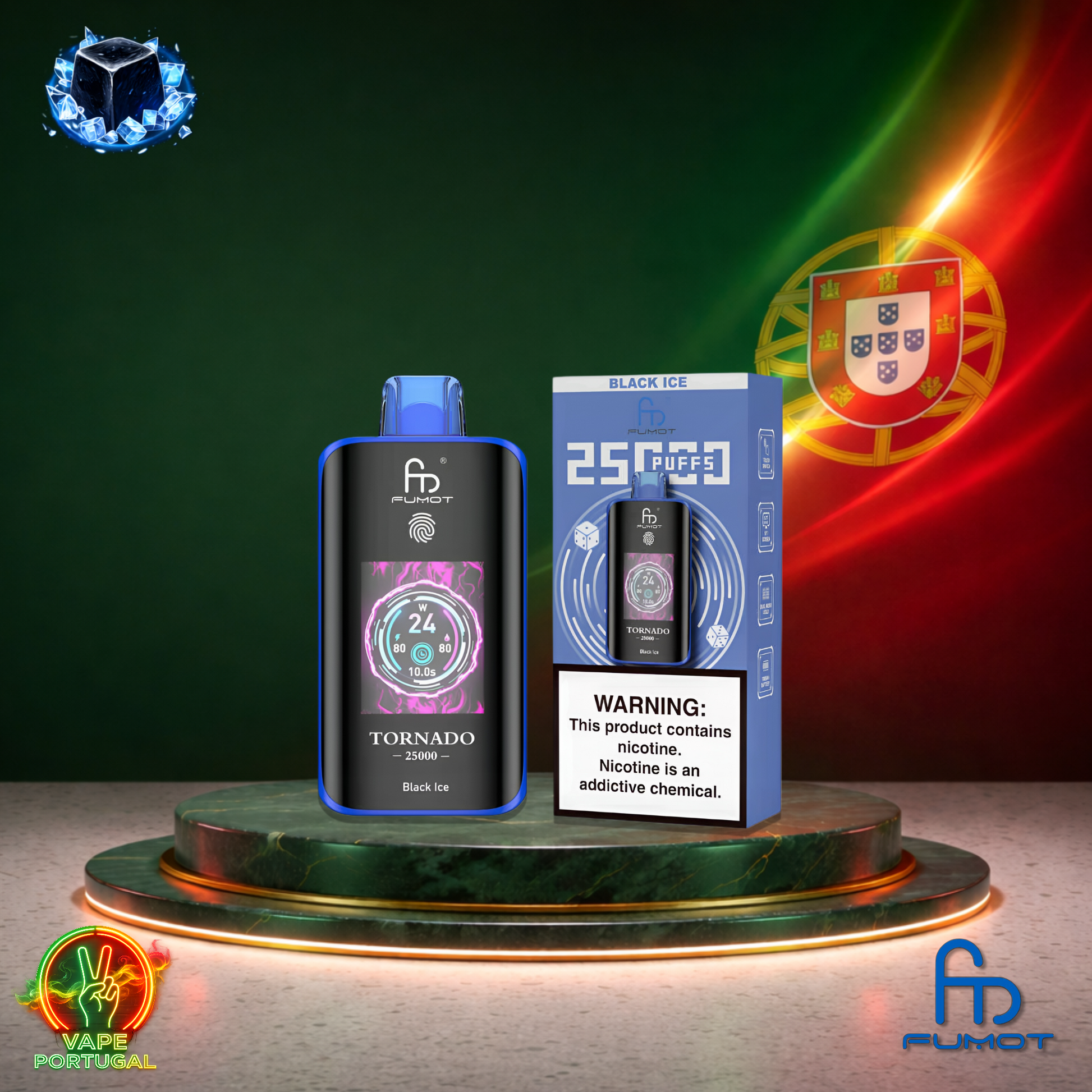 Vape descartável Fumot Tornado 25K sabor Black Ice 30000 puffs 30K tragadas mais barato