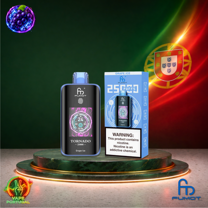 Vape descartável Fumot Tornado 25K sabor Grape Ice 25000 puffs 25K tragadas mais barato