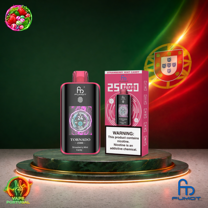 Vape descartável Fumot Tornado 25K sabor Strawberry Mint Candy 25000 puffs 25K tragadas mais barato