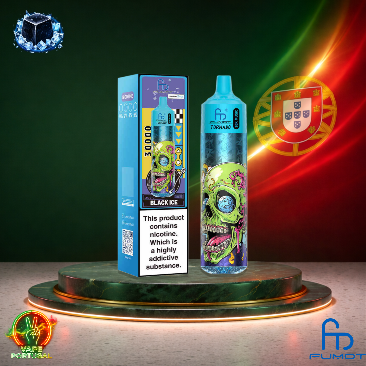 Vape descartável Fumot Tornado 30K sabor Black Ice 30000 puffs 30K tragadas mais barato