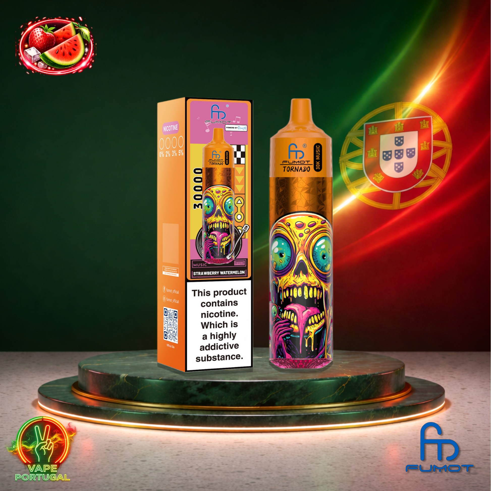 Vape descartável Fumot Tornado 30K sabor Strawberry Watermelon 30000 puffs 30K tragadas mais barato