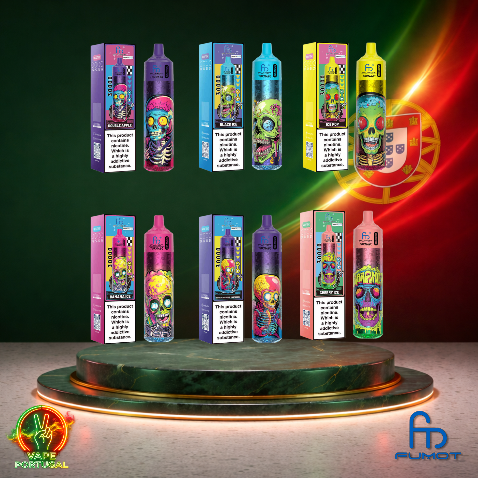 Vape descartável Fumot Tornado 30K vários sabores 30000 puffs 30K tragadas em caixa mais barato
