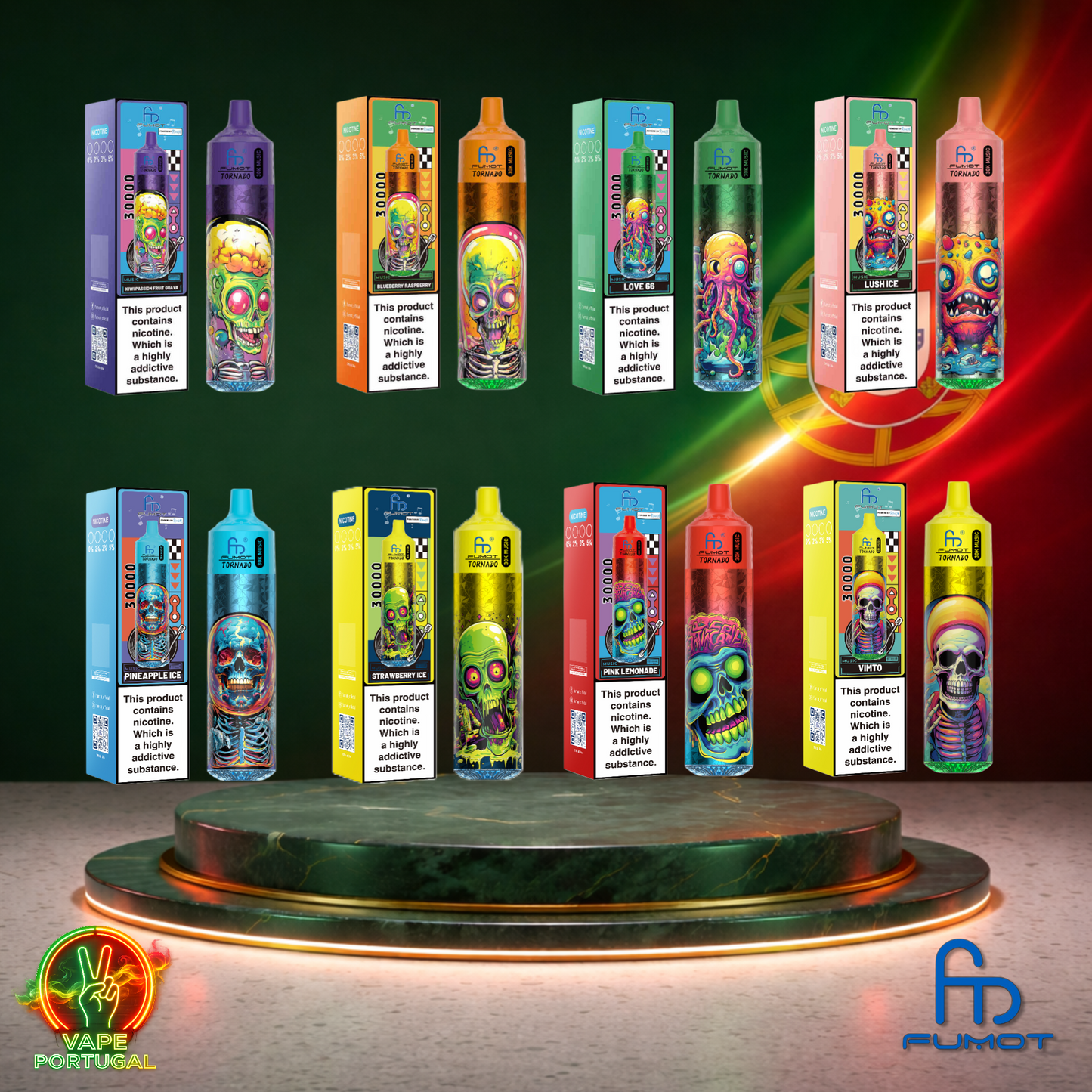 Vape descartável Fumot Tornado 30K sabor Vários Sabores 30000 puffs 30K tragadas mais barato