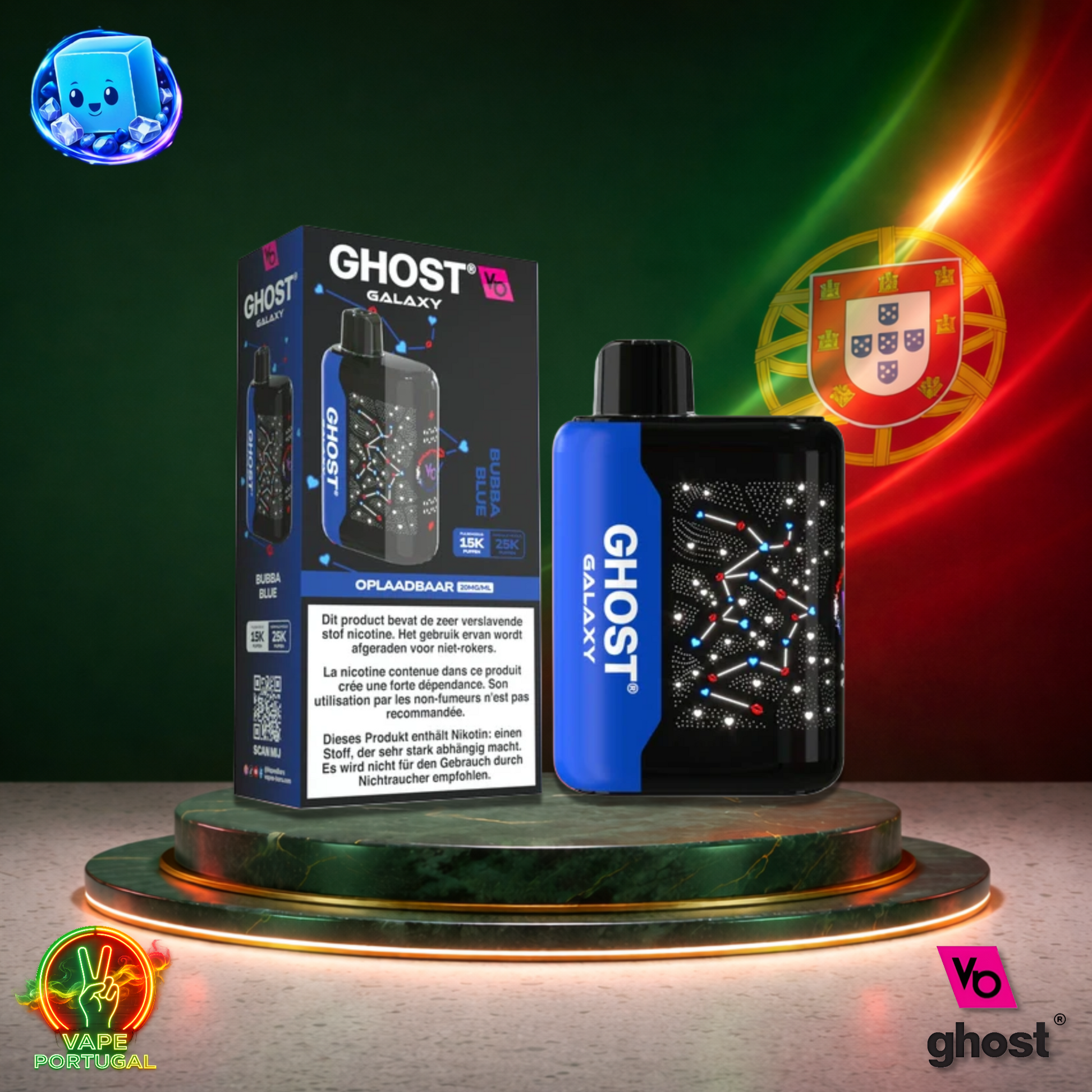 Vape descartável Ghost Galaxy 25K sabor Bubba Blue 25000 puffs 25K tragadas mais barato