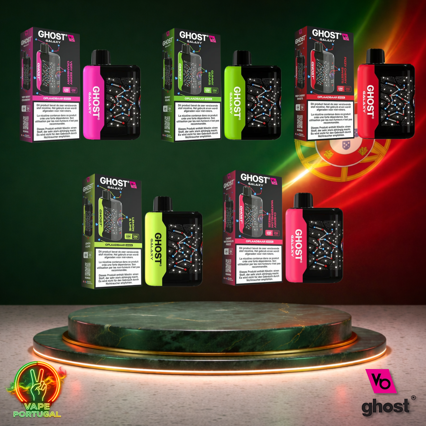Vape descartável Ghost Galaxy 25K vários sabores 25000 puffs 25K tragadas mais barato