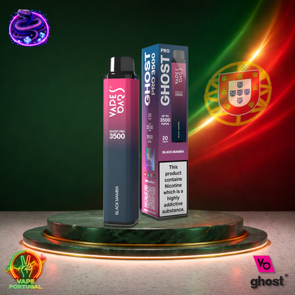 Vape descartável Ghost Pro 3500 sabor Black Mamba 3500 puffs 3.5K tragadas mais barato