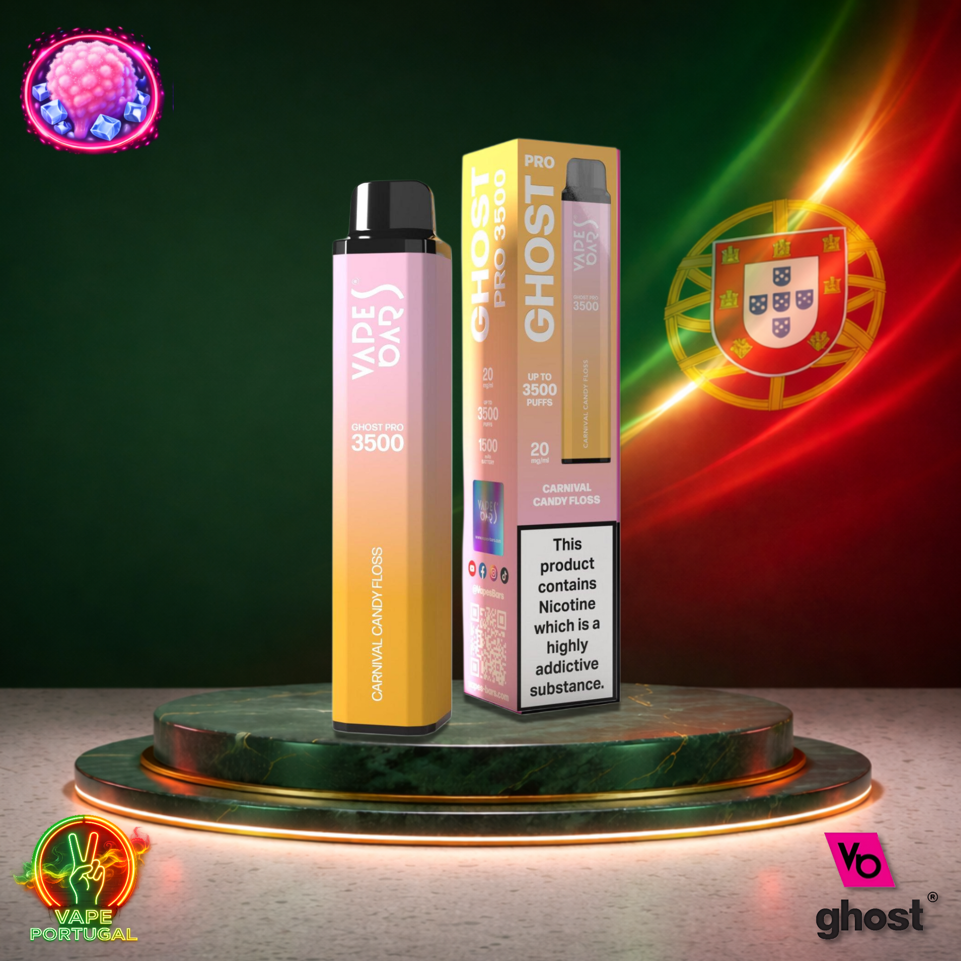 Vape descartável Ghost Pro 3500 sabor Carnival Candy Floss 3500 puffs 3.5K tragadas mais barato