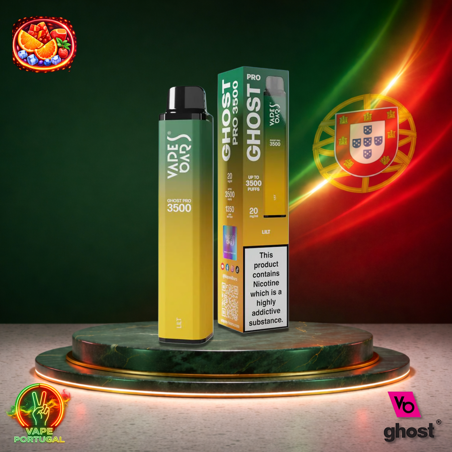 Vape descartável Ghost Pro 3500 sabor Lilt 3500 puffs 3.5K tragadas mais barato