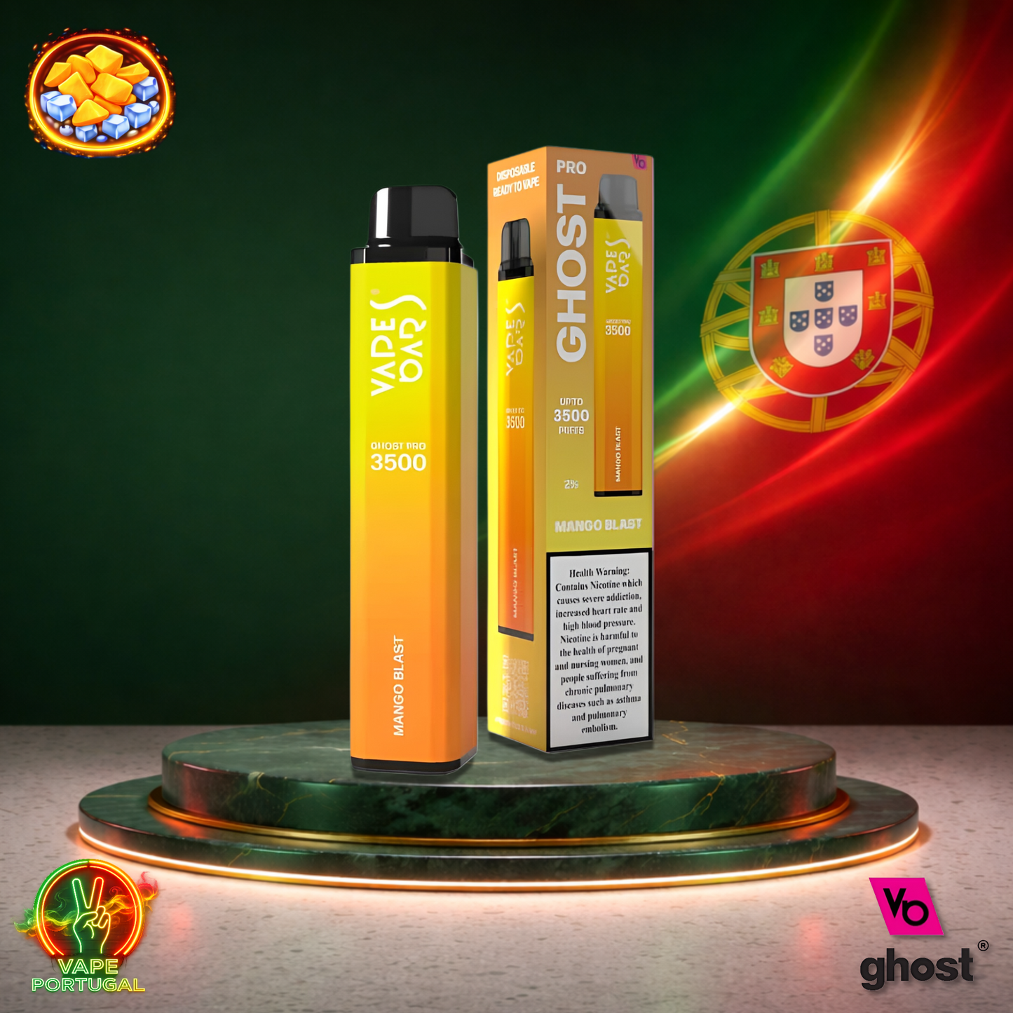 Vape descartável Ghost Pro 3500 sabor Mango Blast 3500 puffs 3.5K tragadas mais barato