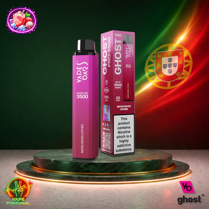 Vape descartável Ghost Pro 3500 sabor Mogu Mogu Lychee 3500 puffs 3.5K tragadas mais barato