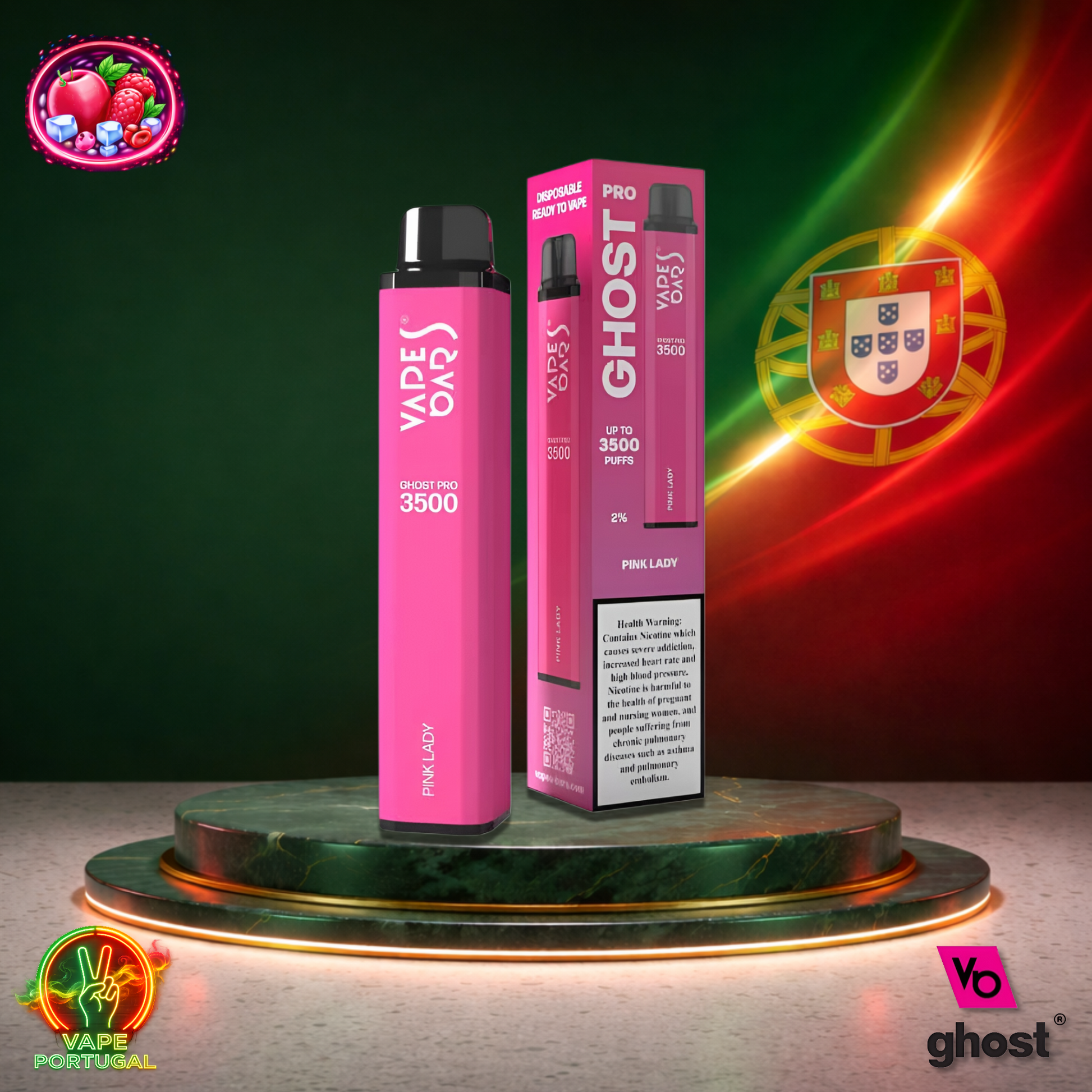 Vape descartável Ghost Pro 3500 sabor Pink Lady 3500 puffs 3.5K tragadas mais barato