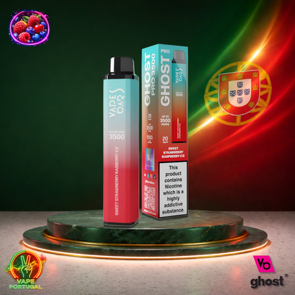 Vape descartável Ghost Pro 3500 sabor Sweet Strawberry Raspberry Ice 3500 puffs 3.5K tragadas mais barato