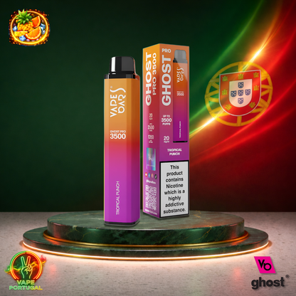 Vape descartável Ghost Pro 3500 sabor Tropical Punch 3500 puffs 3.5K tragadas mais barato