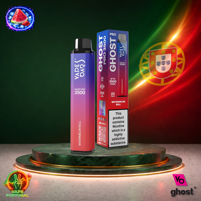 Vape descartável Ghost Pro 3500 sabor Watermelon Bull 3500 puffs 3.5K tragadas mais barato