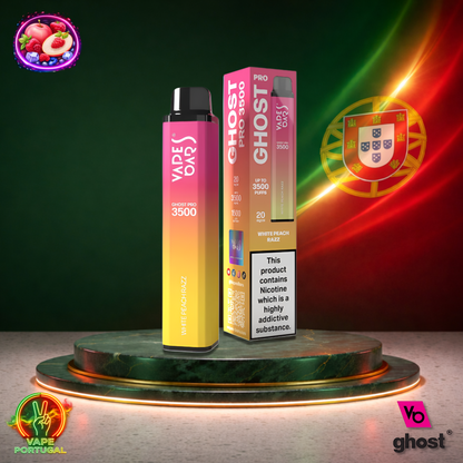 Vape descartável Ghost Pro 3500 sabor White Peach Razz 3500 puffs 3.5K tragadas mais barato