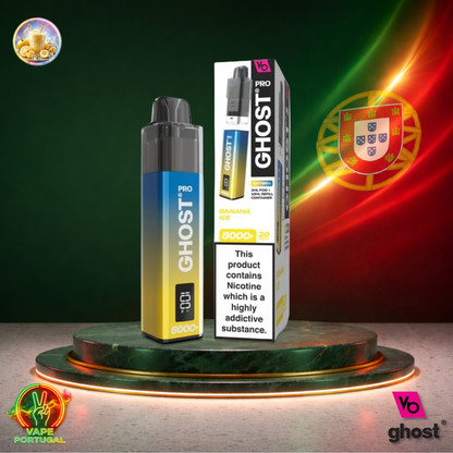 Vape descartável Ghost Pro 8K Banana Ice 8000 puffs comprar em Portugal