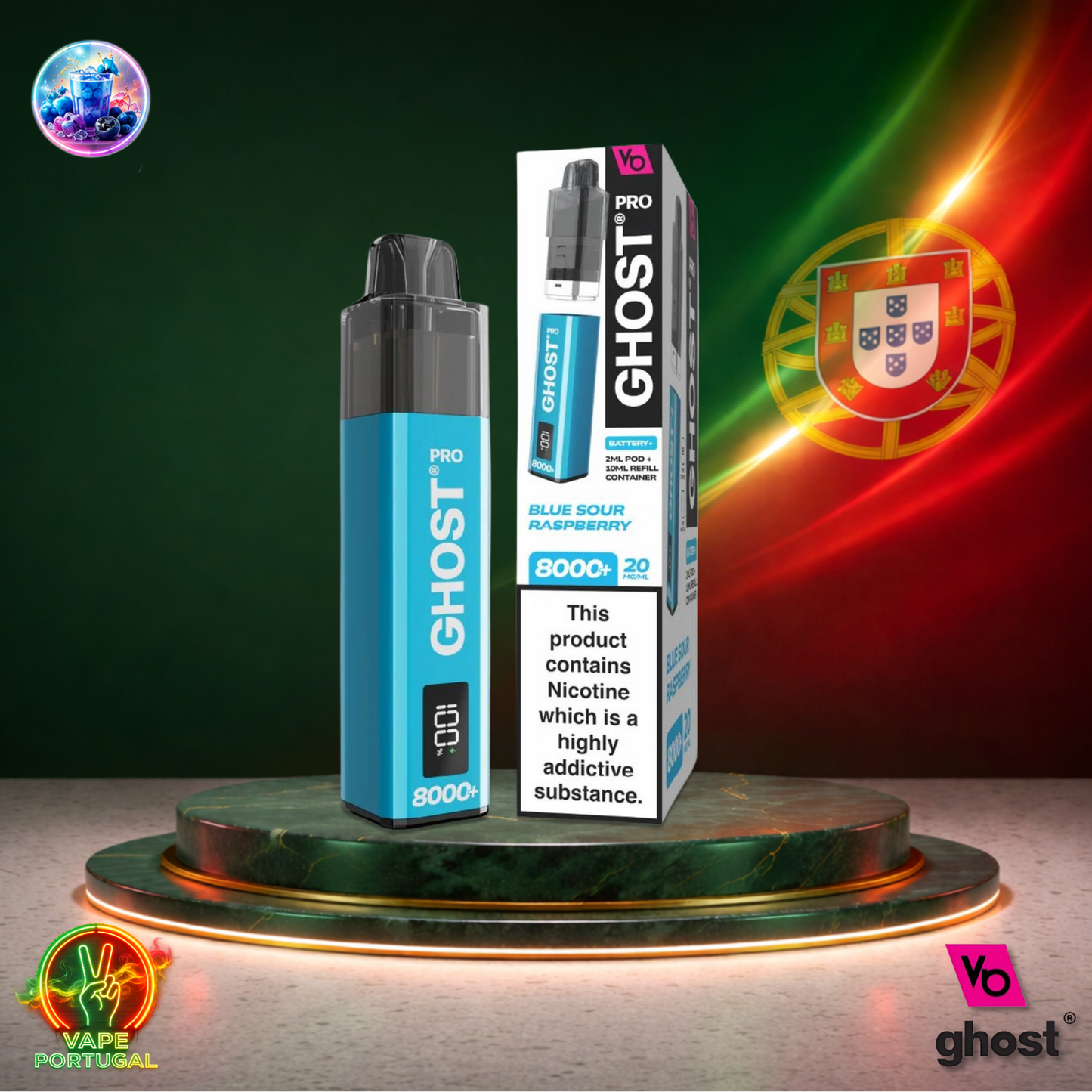 Ghost Pro 8K Puffs | Vape Deascartável Portugal 2% Nicotina