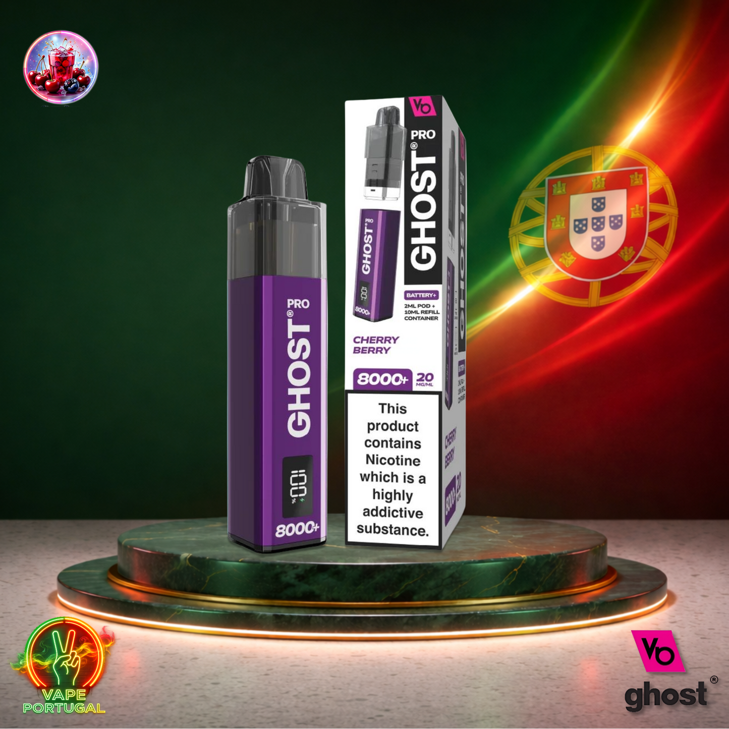 Ghost Pro 8K Puffs | Vape Deascartável Portugal 2% Nicotina