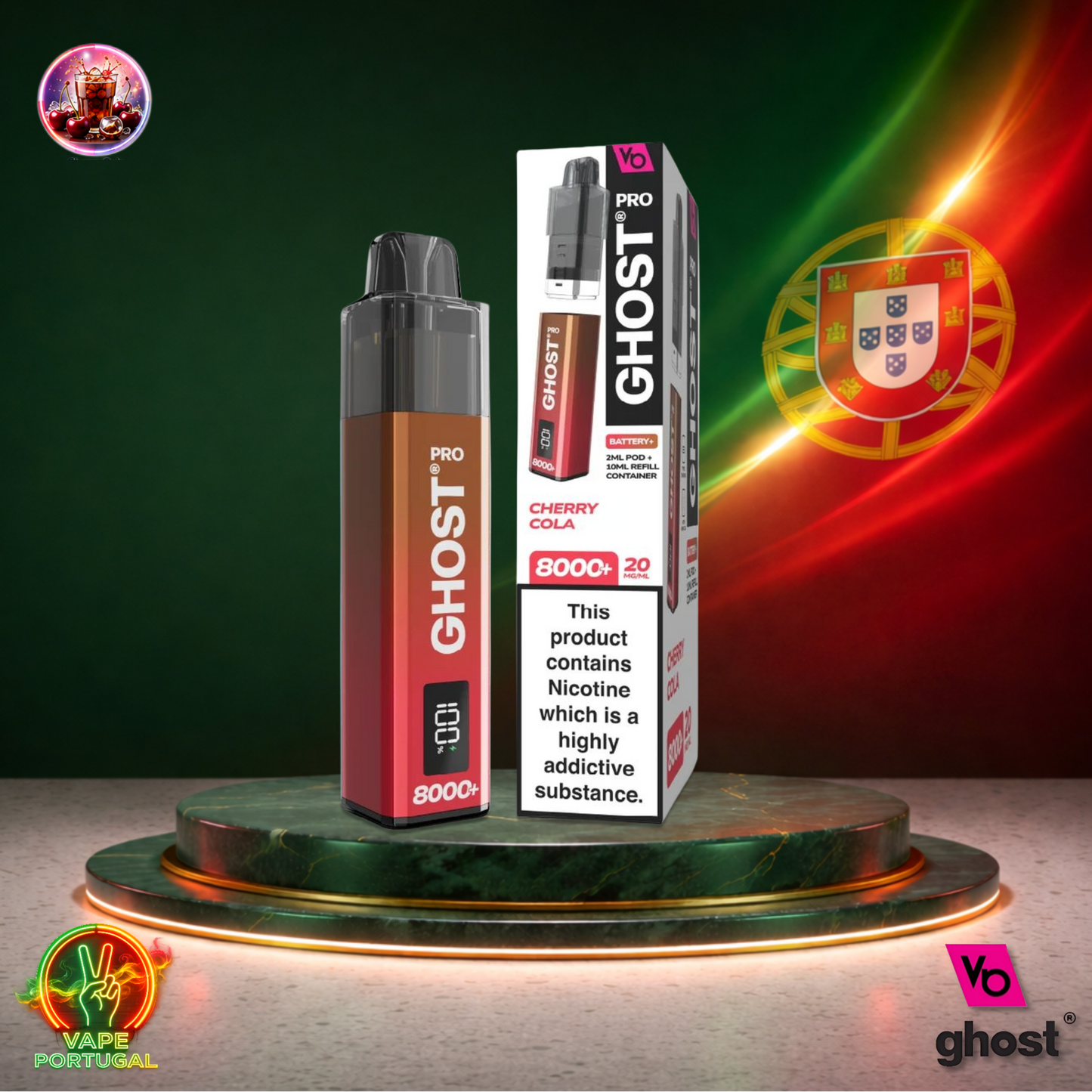 Ghost Pro 8K Puffs | Vape Deascartável Portugal 2% Nicotina