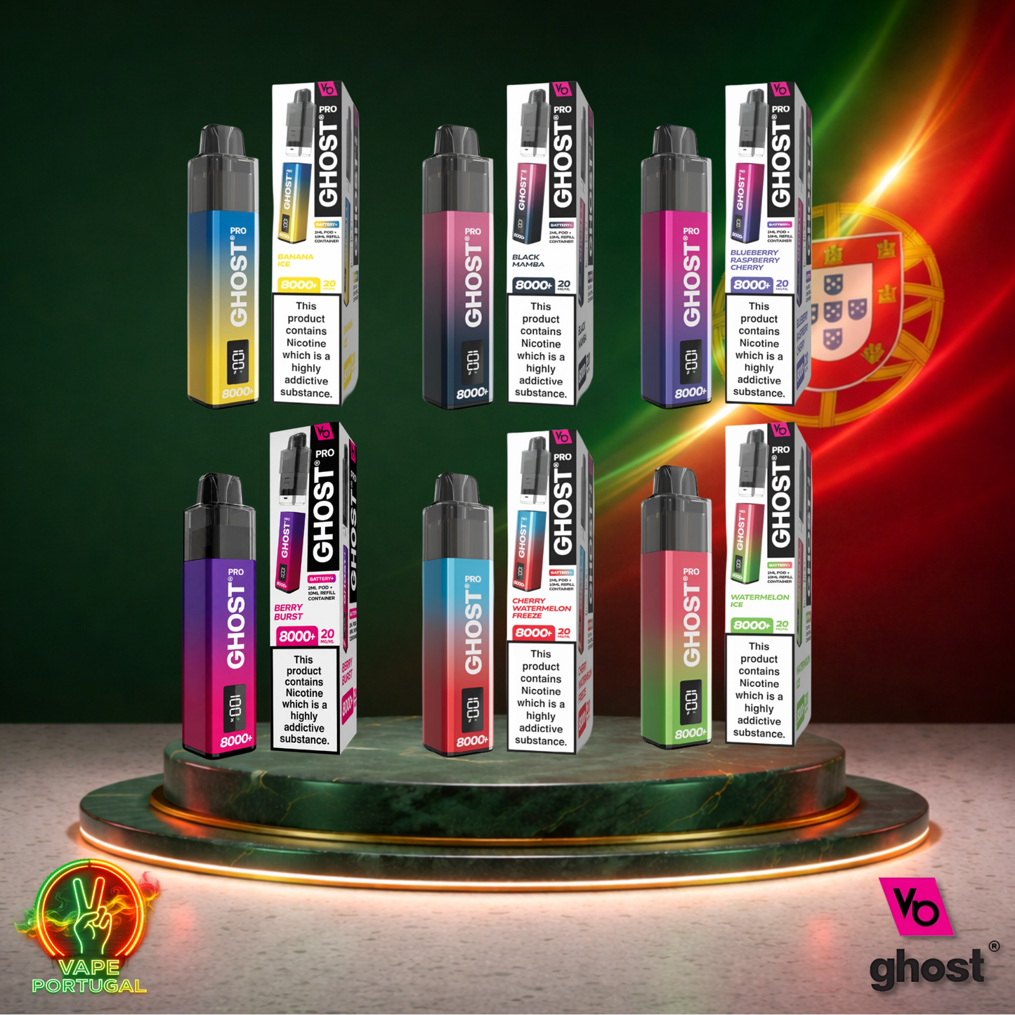 Vape descartável Ghost Pro 8K Mix 3 8000 puffs comprar em Portugal
