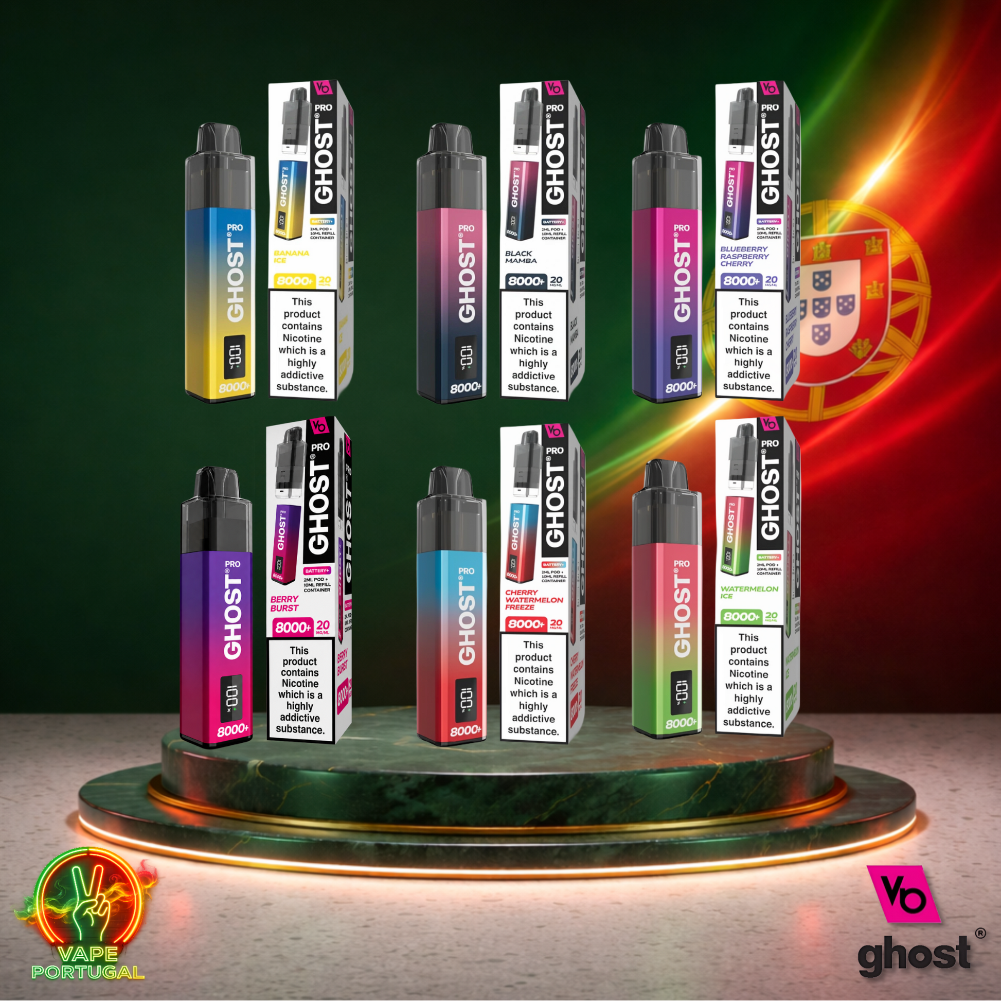 Vape descartável Ghost Pro 8K Mix 3 8000 puffs comprar em Portugal